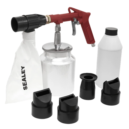 Air Recirculating Sandblasting Kit Sealey SG10E 4 Rubber Nozzles 700G Grit