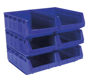 Plastic Storage Bins 310x500x190mm Pack Of 6 Workshop Garage Pick Bin TPS56B