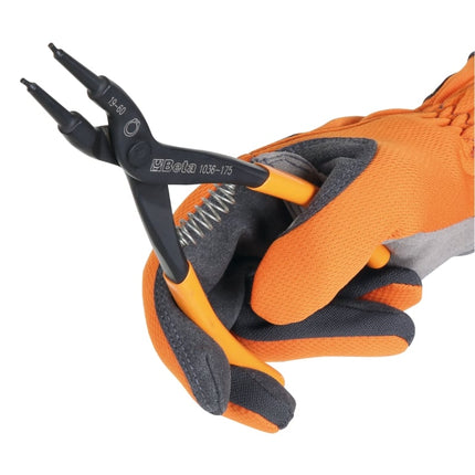 External Circlip Pliers Straight Pattern PVC Handles 175mm - Beta Tools 1036 175