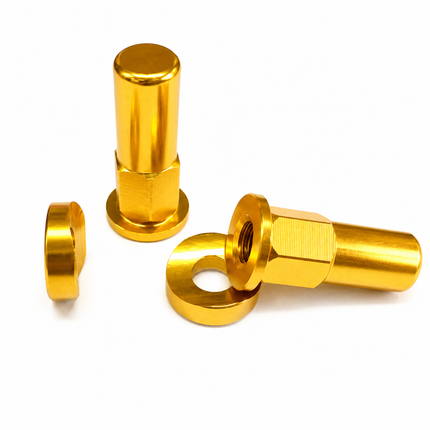 Rim Lock & Nut Spacer Set Of 2 Gold Anodised Aluminium
