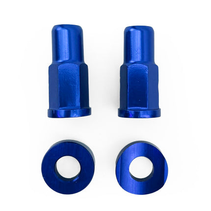 Rim Lock Nut With Spacer Washer Kit - Blue Aluminium