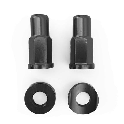 Rim Lock Nut With Spacer Washer Kit - Black Aluminium