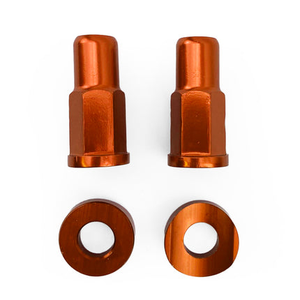 Rim Lock Nut With Spacer Washer Kit - Orange Aluminium