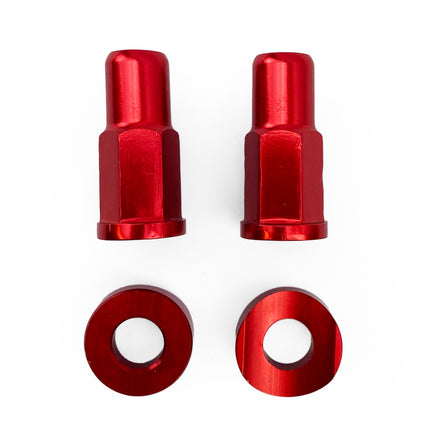 Rim Lock Nut With Spacer Washer Kit - Red Aluminium