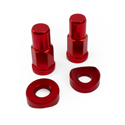 Rim Lock Nut With Spacer Washer Kit - Red Aluminium