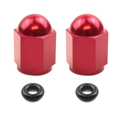 Alloy Valve Cap Set Red