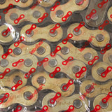 Lextek Motorcycle Drive Chain 420-112 Links Gold