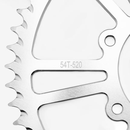 Full-E Charged Rear Sprocket 520-54T for Komodo / Ultra Bee Silver