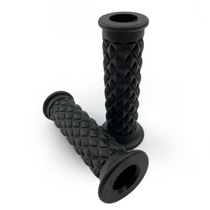 Grip Set Classic Retro Black Honda Suzuki Kawasaki Triumph Royal Bobber