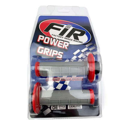 Lock On Grips Half Waffle, Soft Grey/red, MX-08752BD, Odi Style, FIR