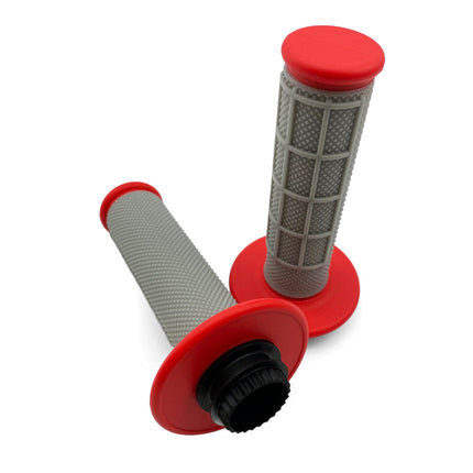 Lock On Grips Half Waffle, Soft Grey/red, MX-08752BD, Odi Style, FIR