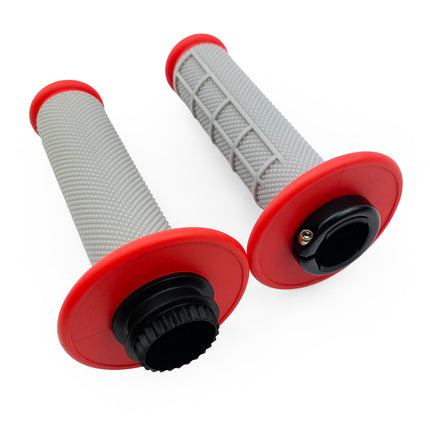 Lock On Grips Half Waffle, Soft Grey/red, MX-08752BD, Odi Style, FIR