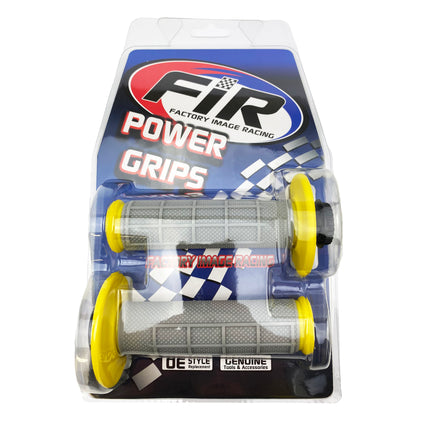 Lock On Grips Half Waffle, Soft Grey/yel, MX-08752YL, Odi Style, FIR