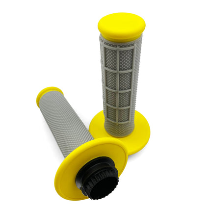 Lock On Grips Half Waffle, Soft Grey/yel, MX-08752YL, Odi Style, FIR