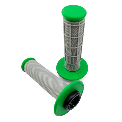 Lock On Grip Set KX RM YZ, Half Waffle Soft Grey/green, Odi Style, FIR