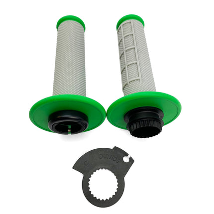 Lock On Grip Set KX RM YZ, Half Waffle Soft Grey/green, Odi Style, FIR
