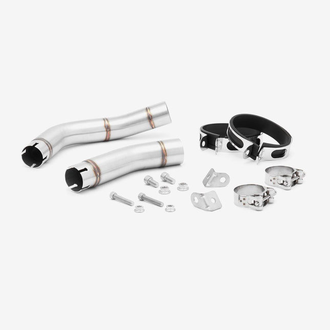 Lextek Polished Stainless Steel MP4 300mm Exhaust with Link Pipe for Yamaha YZF R1 (09-14)