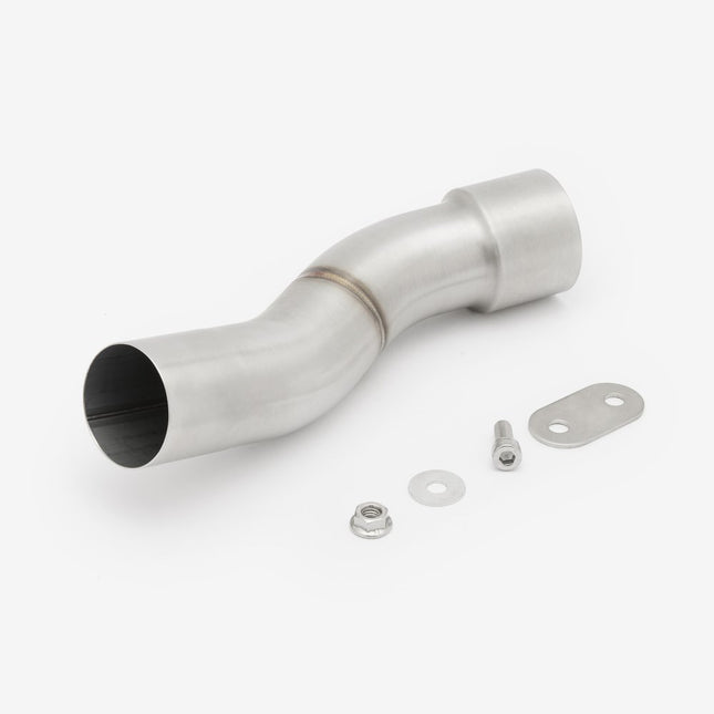 Lextek Matt Stainless Steel OP1 350mm Exhaust with Link Pipe for Ducati Monster 821/1200 (14-21)