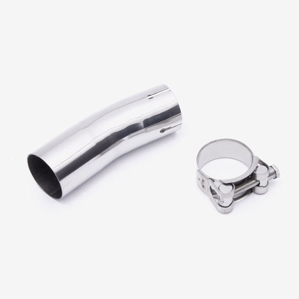 Lextek Polished Stainless Steel AC1 350mm Exhaust with Link Pipe