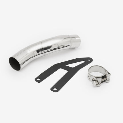 Lextek Polished Stainless Steel OP4 200mm Exhaust with Low Level Link Pipe