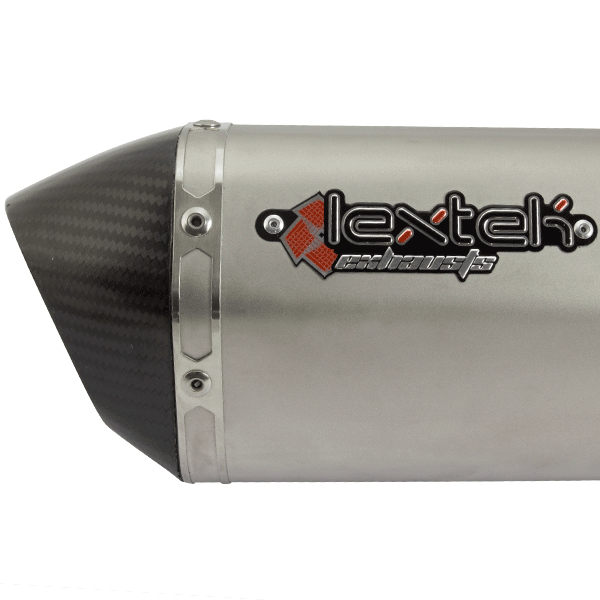 Lextek S41 Matt S/Steel Hexagonal Exhaust Silencer 4 Bolt Fixing