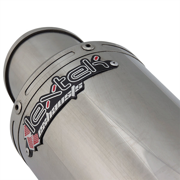 Lextek Polished Stainless Steel YP4 Stubby Exhaust Silencer 200mm 51mm