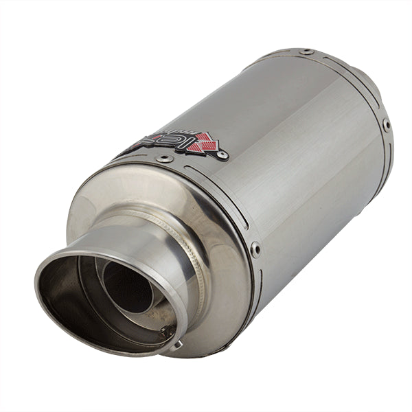 Lextek Polished Stainless Steel YP4 Stubby Exhaust Silencer 200mm 51mm