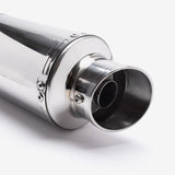 Lextek Polished Stainless Steel YP4 Stubby Exhaust Silencer 200mm 51mm