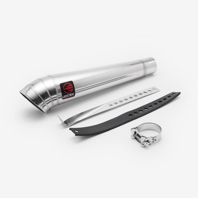 Lextek Stainless Steel MP4 Megaphone Exhaust Silencer 300mm 51mm