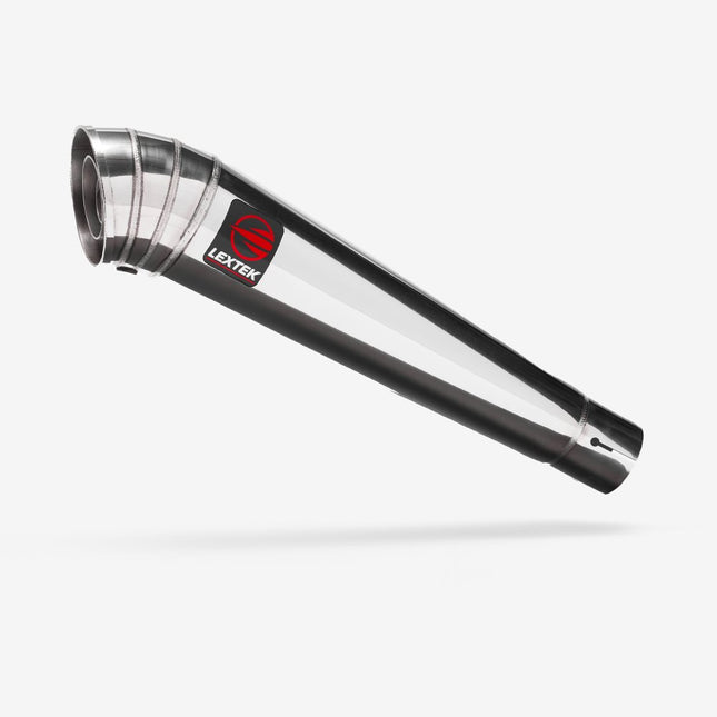 Lextek Polished Stainless Steel MP4 300mm Exhaust with Link Pipe for Yamaha FZ1 (06-15)