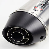 Lextek Stainless Steel RP1 Oval Exhaust Silencer 400mm with Matt Carbon Tip 51mm