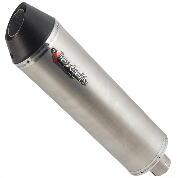 Lextek Stainless Steel RP1 Oval Exhaust Silencer 400mm with Matt Carbon Tip 51mm