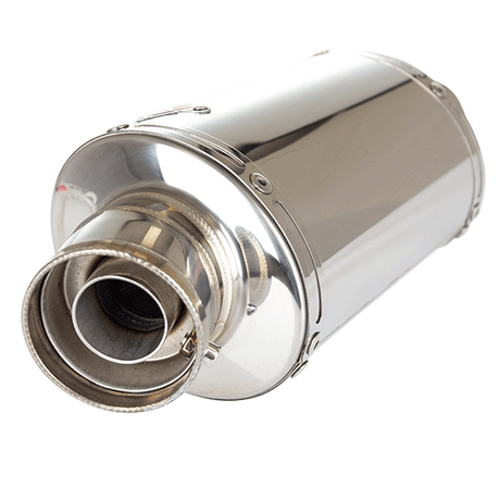 Lextek OP4 Polished Exhaust Silencer 200mm 51mm