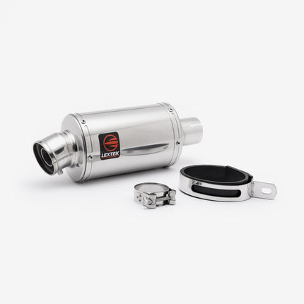Lextek Chrome Stainless Steel OP4 Exhaust Silencer 200mm 51mm