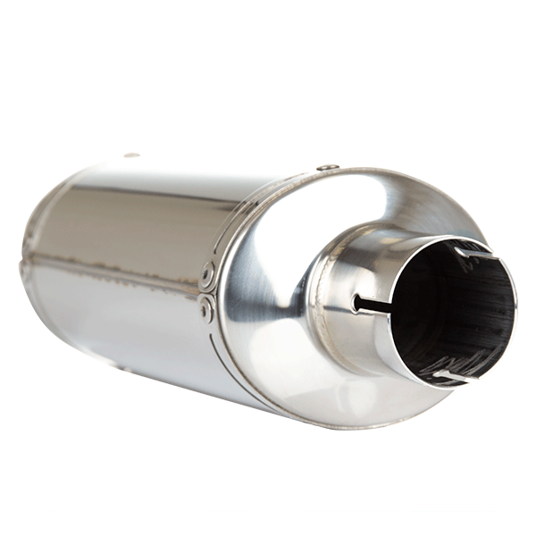 Lextek OP4 Polished Exhaust Silencer 200mm 51mm