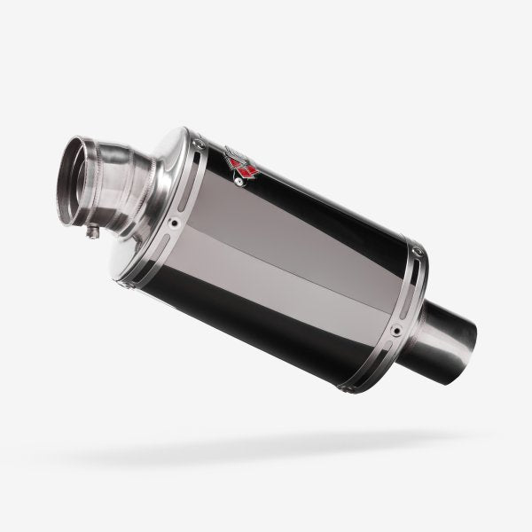 Lextek OP15 Black Chrome Exhaust Silencer 200mm 51mm