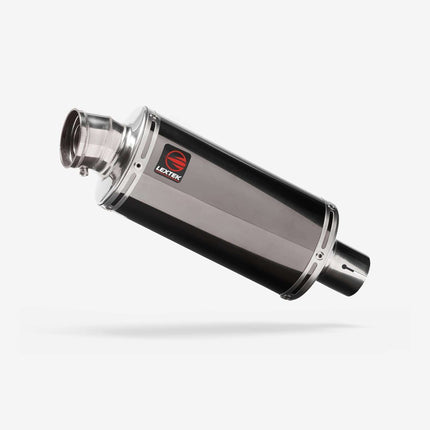 Lextek Smoked Stainless Steel OP16 250mm Twin Underseat with Link Pipe