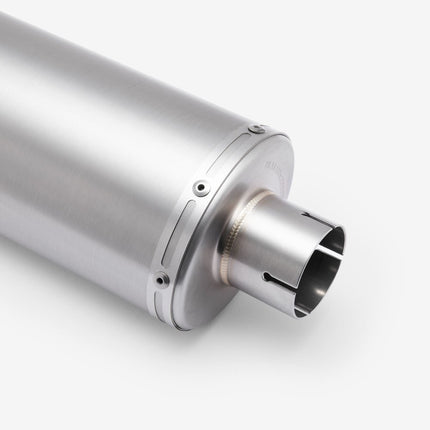 Lextek Matt Stainless Steel RP1 Oval Exhaust Silencer 400mm with Carbon Tip 51mm