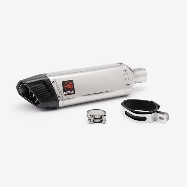 Lextek Polished Stainless Steel SP4 Exhaust Silencer 51mm