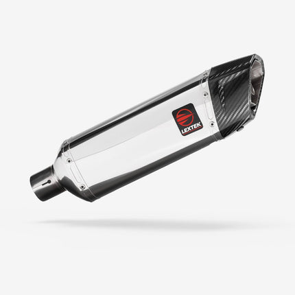 Lextek Polished Stainless Steel SP4 300mm Twin Underseat with Link Pipe