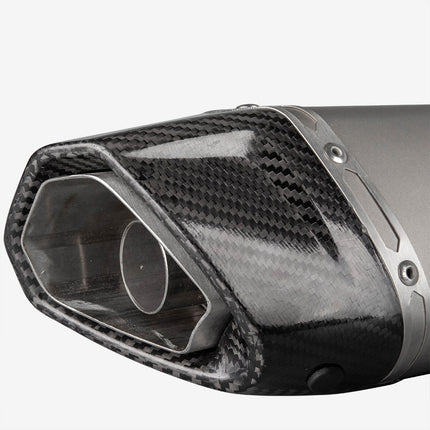 Lextek Matt Stainless Steel SP5 Exhaust Silencer 200mm with Carbon Tip 51mm
