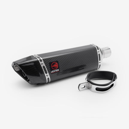 Lextek Gloss Carbon Fibre SP9C Exhaust Silencer 300mm 51mm
