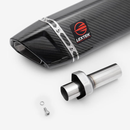 Lextek Gloss Carbon Fibre SP9C Exhaust Silencer 300mm 51mm
