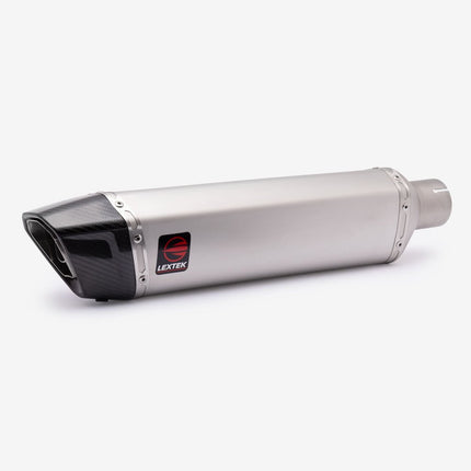 Lextek Matt Stainless Steel ST7 Exhaust Silencer 400mm with Carbon Tip 60mm