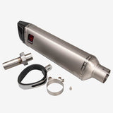 Lextek ST7 60mm Matt S/Steel Exhaust Silencer with Gloss Carbon Fibre Tip