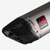 Lextek ST7 60mm Matt S/Steel Exhaust Silencer with Gloss Carbon Fibre Tip