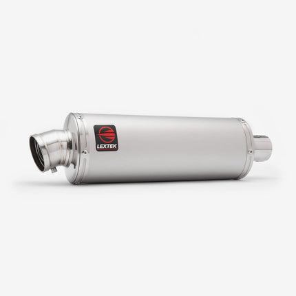 Lextek Matt Stainless Steel OP1 Oval Exhaust Silencer 350mm 51mm