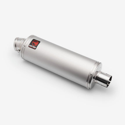 Lextek Matt Stainless Steel OP1 Oval Exhaust Silencer 350mm 51mm