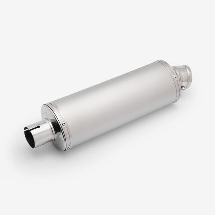 Lextek Matt Stainless Steel OP1 Oval Exhaust Silencer 350mm 51mm