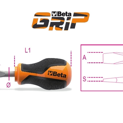 Extra-Short Screwdriver for Slotted Head Screws 0.8x4mm 30mm Length - BetaGRIP 1260N 4X30